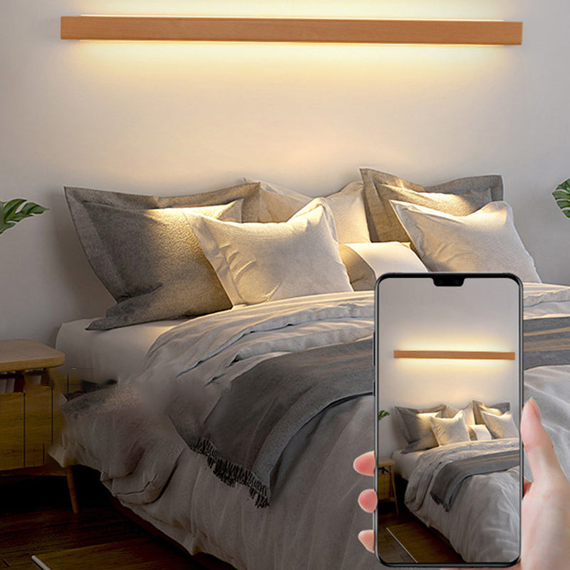 Japanese Solid Wood Strip LED Wall Sconce Lamp