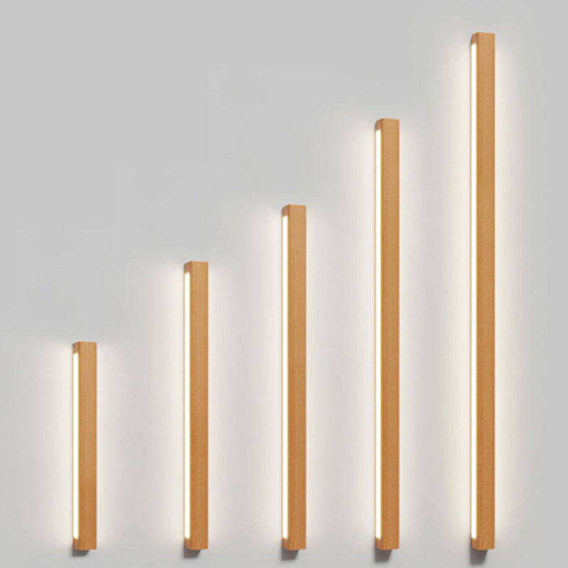 Japanese Solid Wood Strip LED Wall Sconce Lamp