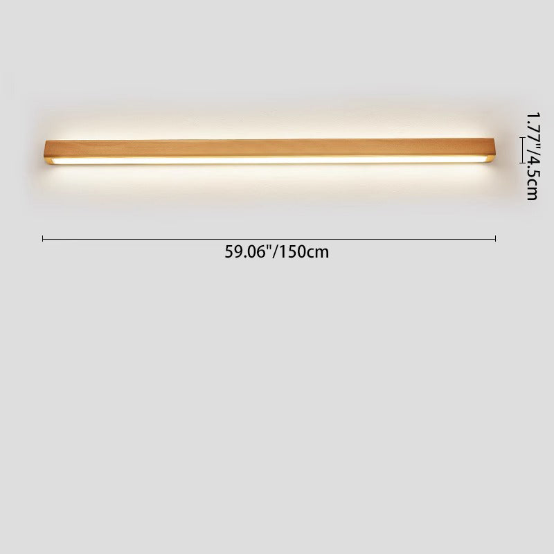 Japanese Solid Wood Strip LED Wall Sconce Lamp
