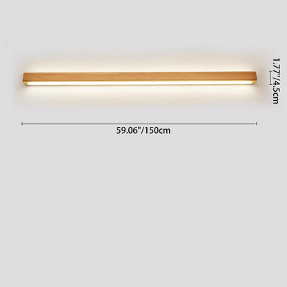 Japanese Solid Wood Strip LED Wall Sconce Lamp