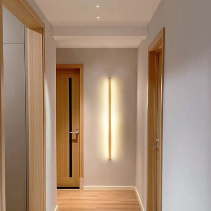 Japanese Solid Wood Strip LED Wall Sconce Lamp