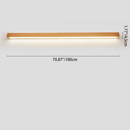 Japanese Solid Wood Strip LED Wall Sconce Lamp