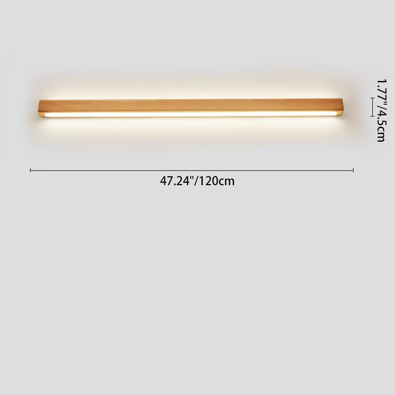 Japanese Solid Wood Strip LED Wall Sconce Lamp