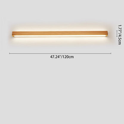 Japanese Solid Wood Strip LED Wall Sconce Lamp