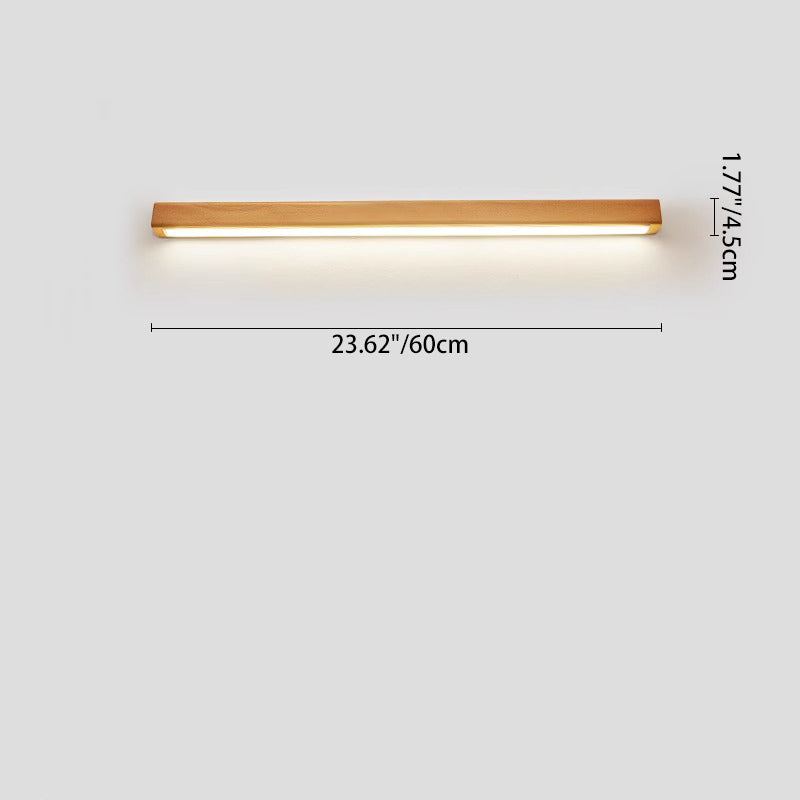 Japanese Solid Wood Strip LED Wall Sconce Lamp