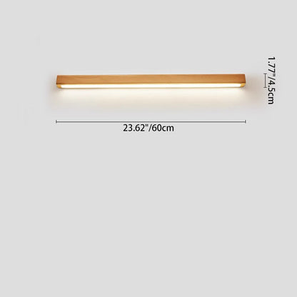 Japanese Solid Wood Strip LED Wall Sconce Lamp