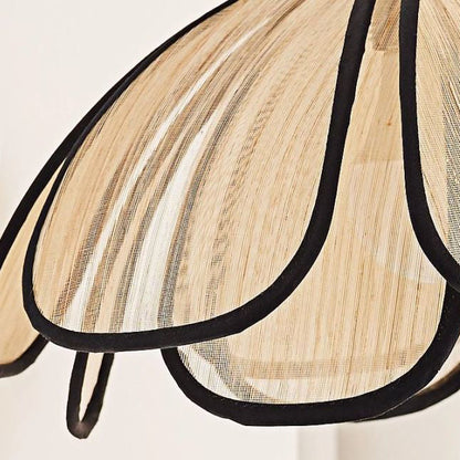Retro Dome Petal Fiber Woven 1-Light Wall Sconce Lamp