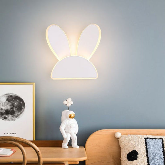 Half Round Antlers Bunny Ears Iron PVC LED Wall Sconce Lamp