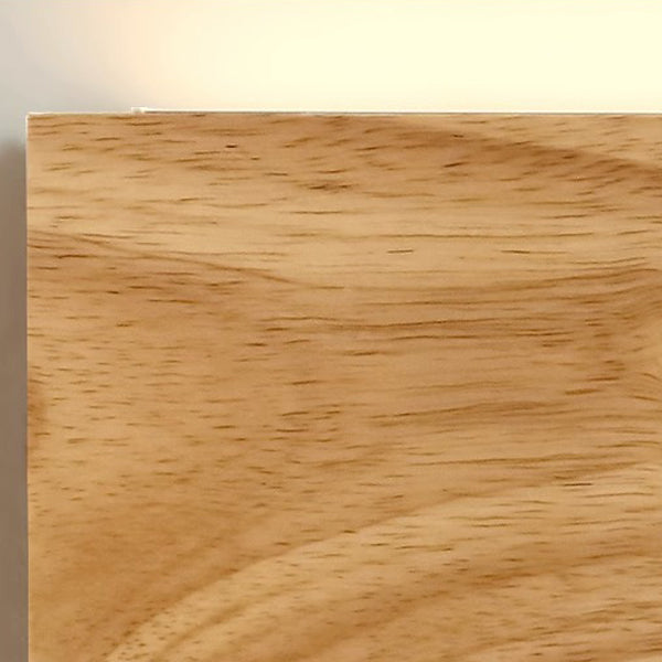 Rectangular Rubber Wood Acrylic LED Wall Sconce Lamp