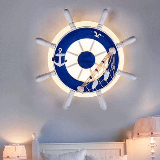 Coastal Rudder Resin Twine Acrylic LED Wall Sconce Lamp
