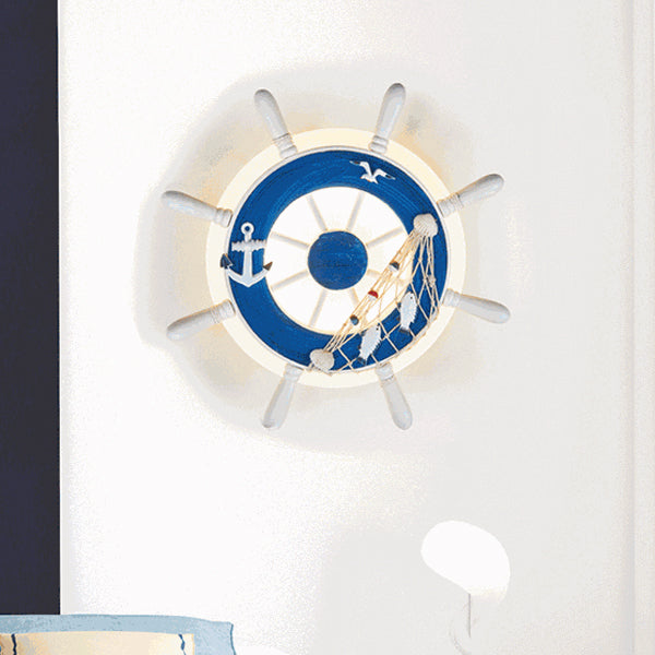 Coastal Rudder Resin Twine Acrylic LED Wall Sconce Lamp