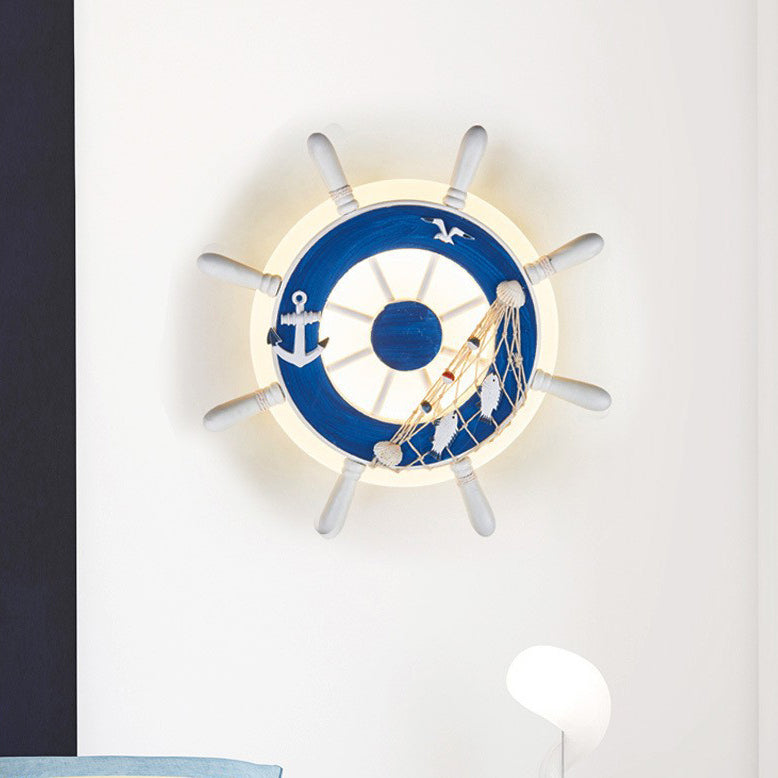 Coastal Rudder Resin Twine Acrylic LED Wall Sconce Lamp