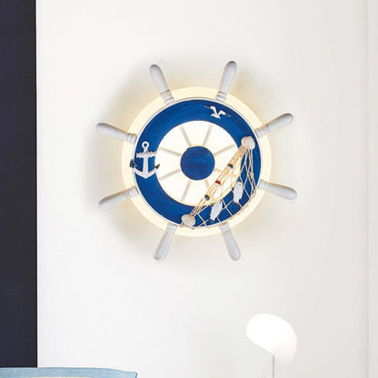 Coastal Rudder Resin Twine Acrylic LED Wall Sconce Lamp