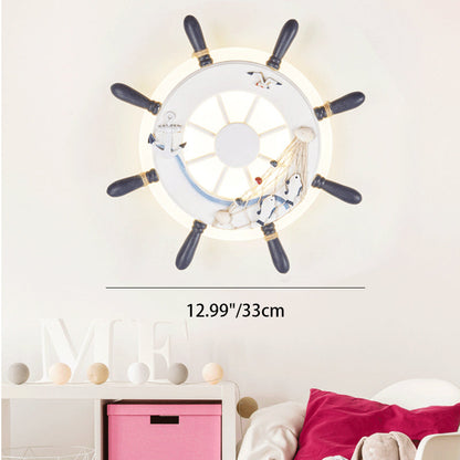 Coastal Rudder Resin Twine Acrylic LED Wall Sconce Lamp