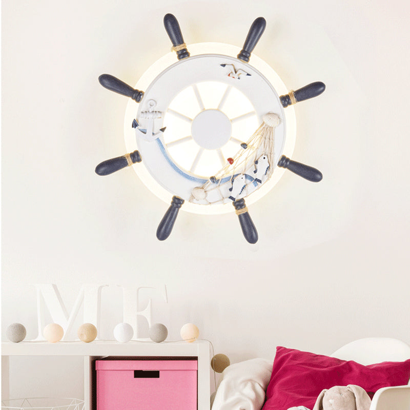 Coastal Rudder Resin Twine Acrylic LED Wall Sconce Lamp