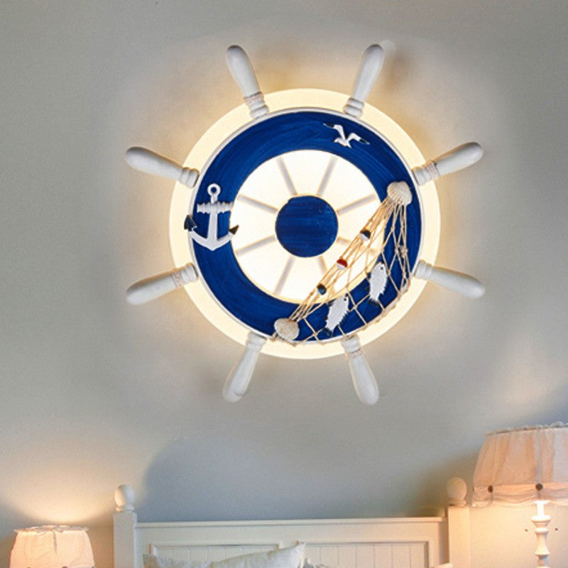 Coastal Rudder Resin Twine Acrylic LED Wall Sconce Lamp