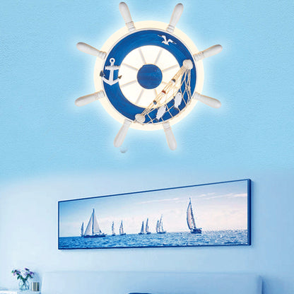 Coastal Rudder Resin Twine Acrylic LED Wall Sconce Lamp