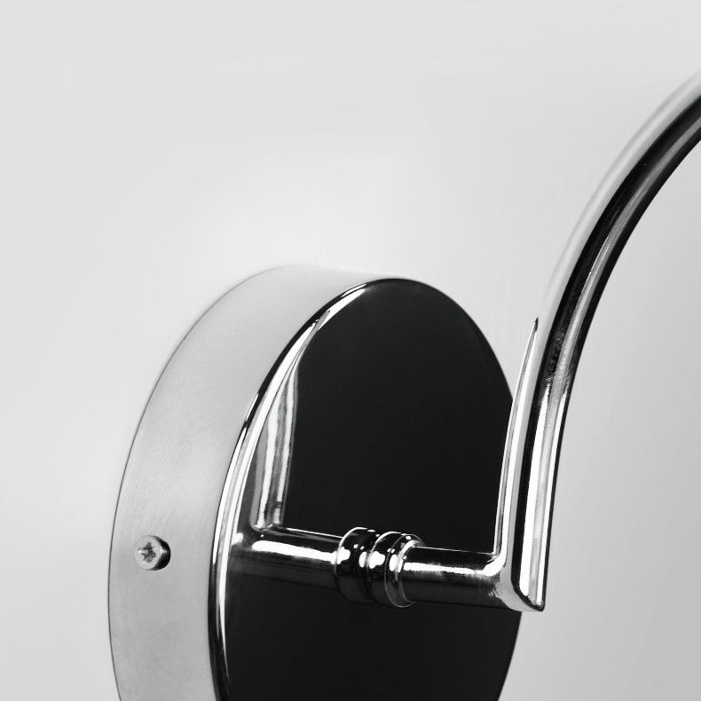 Curved Pole Globe Iron Acrylic LED Wall Sconce Lamp