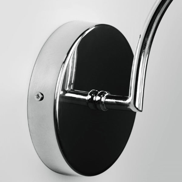 Curved Pole Globe Iron Acrylic LED Wall Sconce Lamp