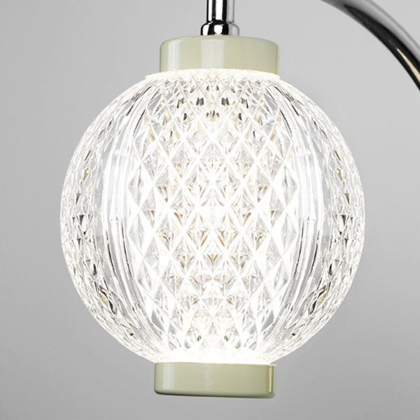 Curved Pole Globe Iron Acrylic LED Wall Sconce Lamp