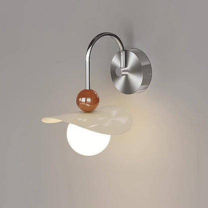 Curved Pole Swing Arm Globe Iron Glass LED Wall Sconce Lamp