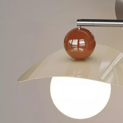 Curved Pole Swing Arm Globe Iron Glass LED Wall Sconce Lamp