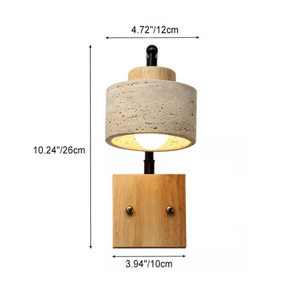Japanese Solid Wooden Base Iron 1-Light Wall Sconce Lamp