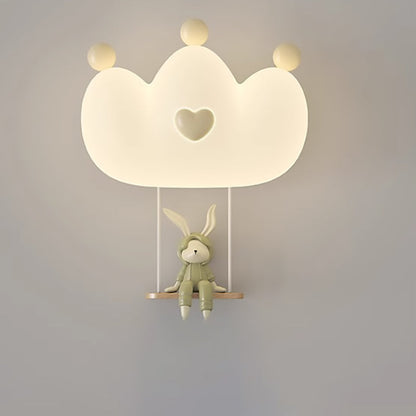 Creative Kids Crown Animal Iron PE LED Wall Sconce Lamp