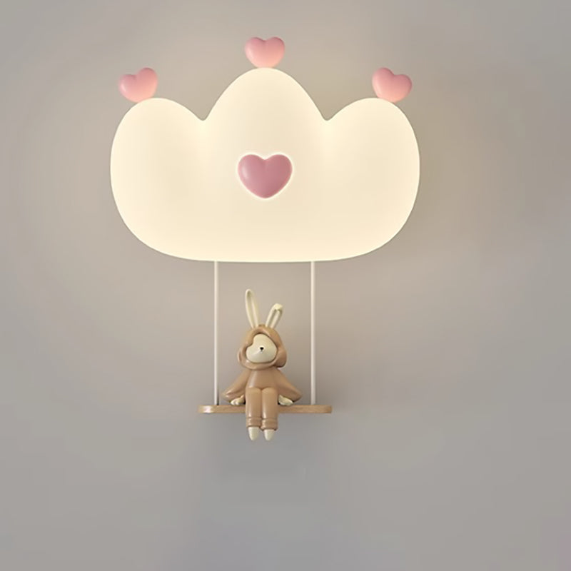 Creative Kids Crown Animal Iron PE LED Wall Sconce Lamp