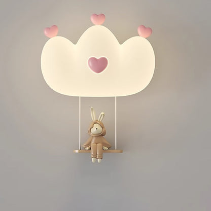 Creative Kids Crown Animal Iron PE LED Wall Sconce Lamp