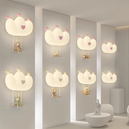 Creative Kids Crown Animal Iron PE LED Wall Sconce Lamp
