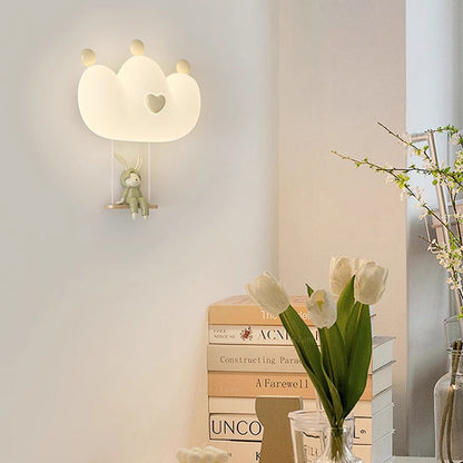 Creative Kids Crown Animal Iron PE LED Wall Sconce Lamp
