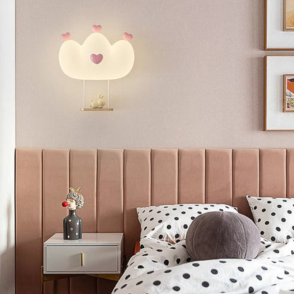 Creative Kids Crown Animal Iron PE LED Wall Sconce Lamp