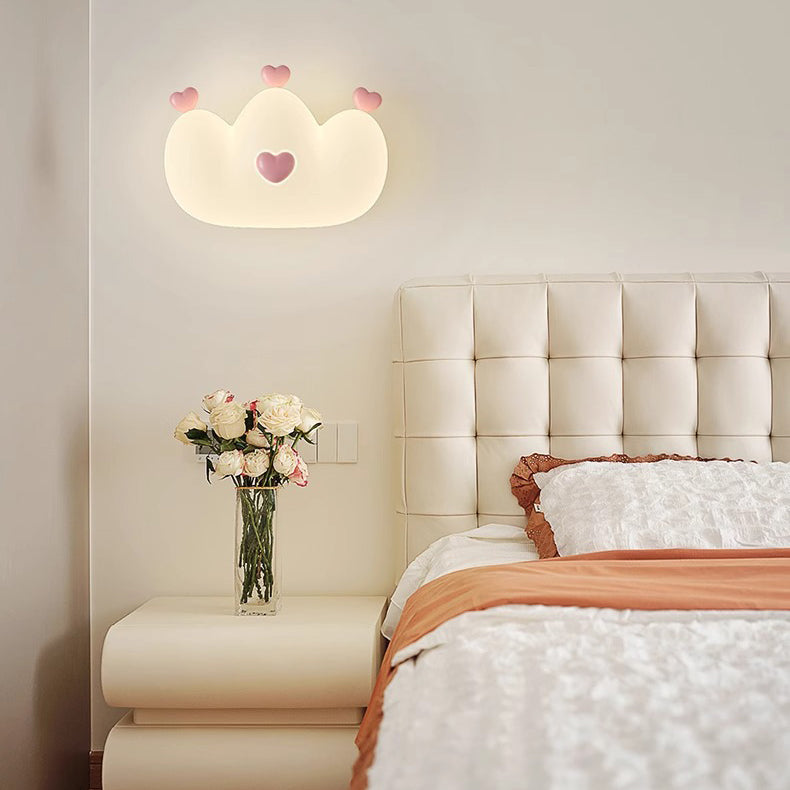 Creative Kids Crown Animal Iron PE LED Wall Sconce Lamp