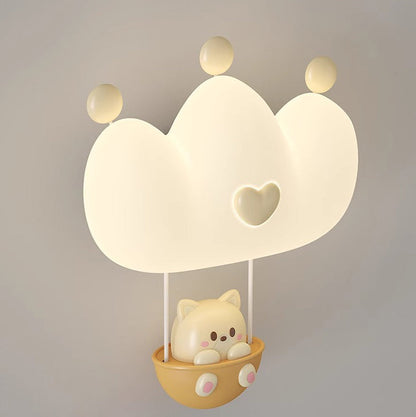 Creative Kids Crown Animal Iron PE LED Wall Sconce Lamp