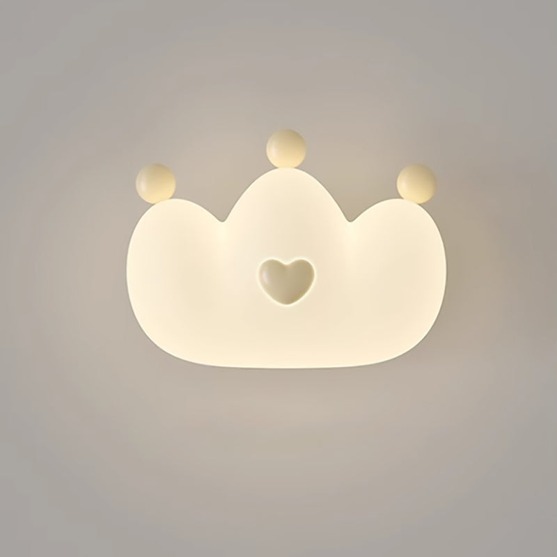 Creative Kids Crown Animal Iron PE LED Wall Sconce Lamp