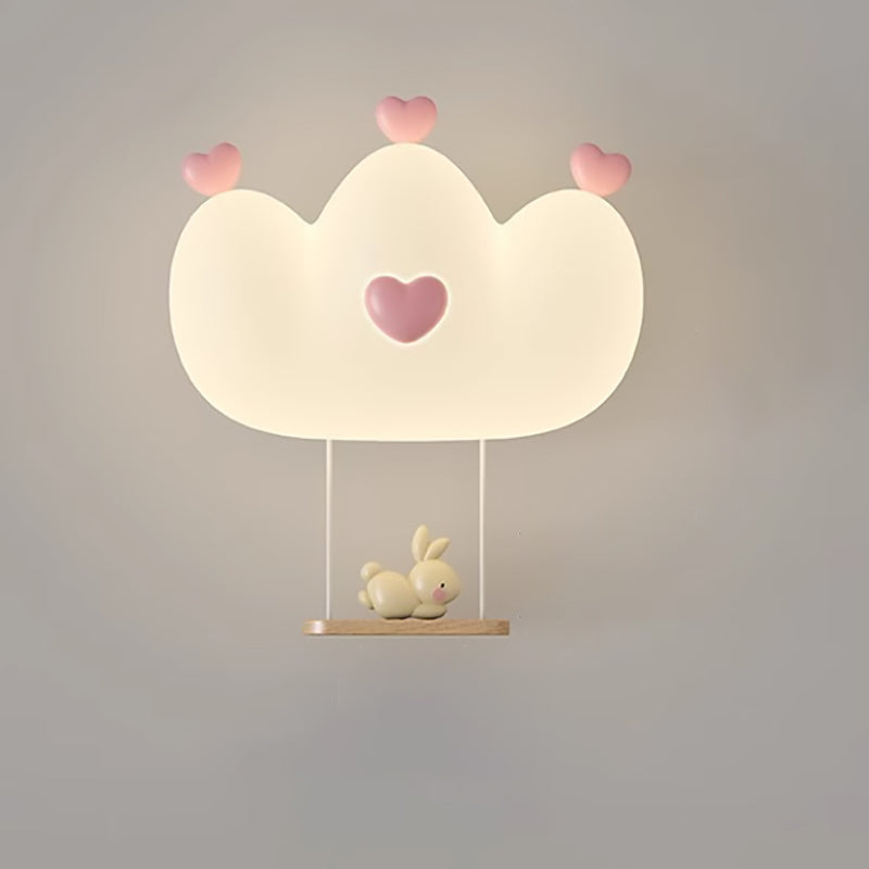 Creative Kids Crown Animal Iron PE LED Wall Sconce Lamp