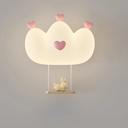 Creative Kids Crown Animal Iron PE LED Wall Sconce Lamp