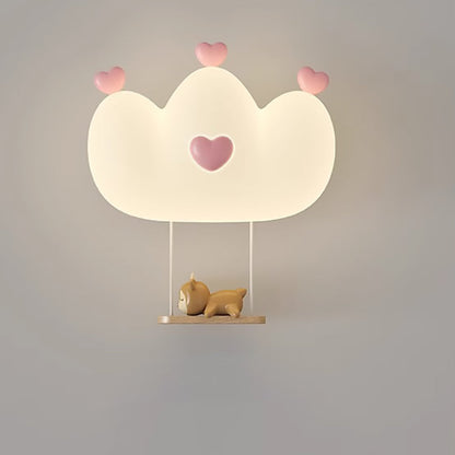 Creative Kids Crown Animal Iron PE LED Wall Sconce Lamp