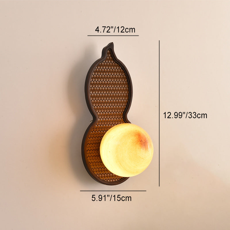 Irregular Solid Wood Glass Shade 1-Light Wall Sconce Lamp