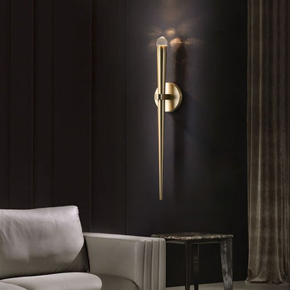 Cylinder Shape Copper Crystal 1-Light Wall Sconce Lamp