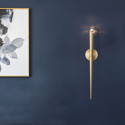 Cylinder Shape Copper Crystal 1-Light Wall Sconce Lamp