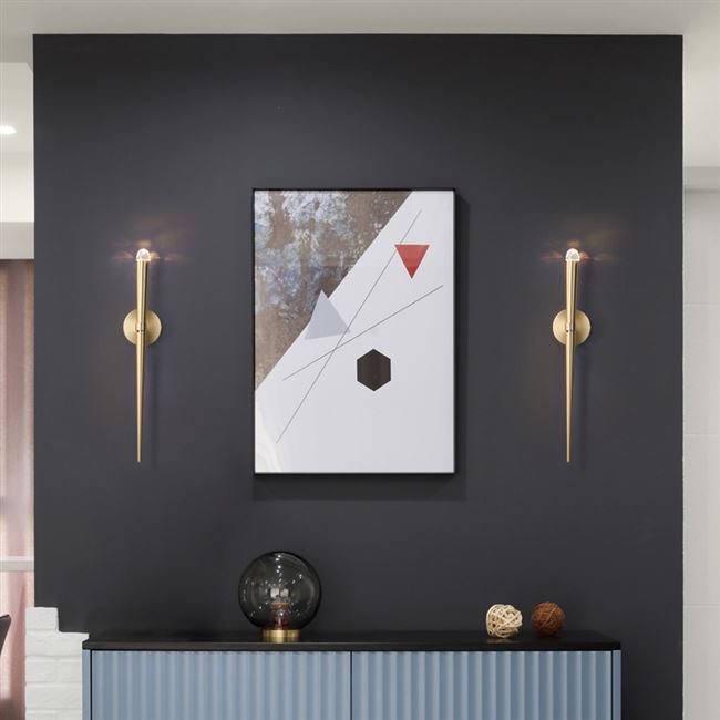 Cylinder Shape Copper Crystal 1-Light Wall Sconce Lamp