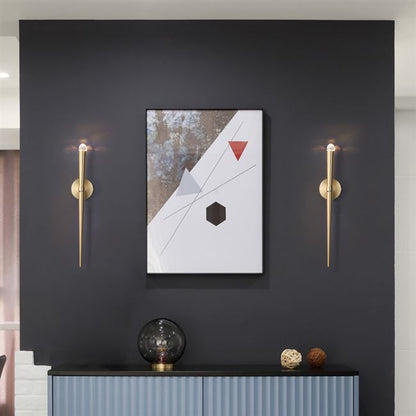 Cylinder Shape Copper Crystal 1-Light Wall Sconce Lamp
