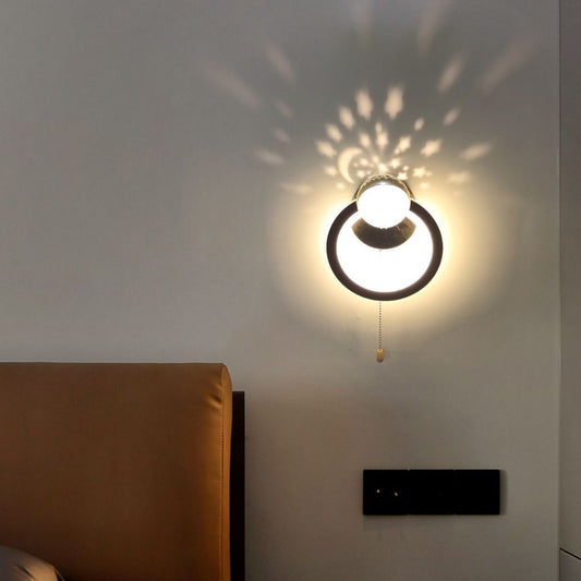 Round Globe Iron Aluminum Acrylic LED Wall Sconce Lamp