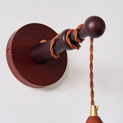 Japanese Rice Paper Shade Wood 1-Light Wall Sconce Lamp