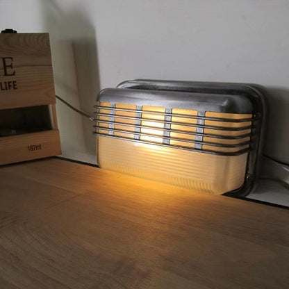 Rectangular Aluminum Glass 1-Light Wall Sconce Lamp