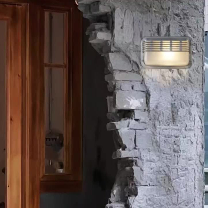 Rectangular Aluminum Glass 1-Light Wall Sconce Lamp