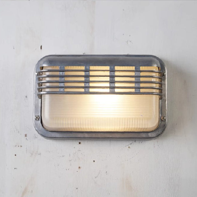 Rectangular Aluminum Glass 1-Light Wall Sconce Lamp