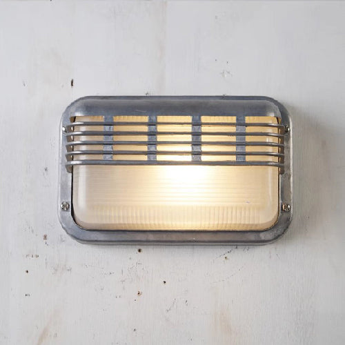 Rectangular Aluminum Glass 1-Light Wall Sconce Lamp